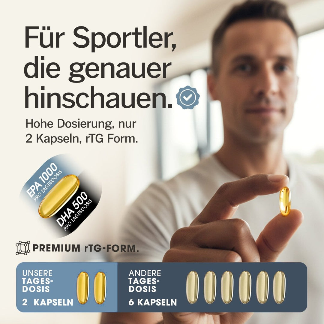 Purefitness Omega 3 Fischöl Kapseln – 2000 mg Triglycerid Form