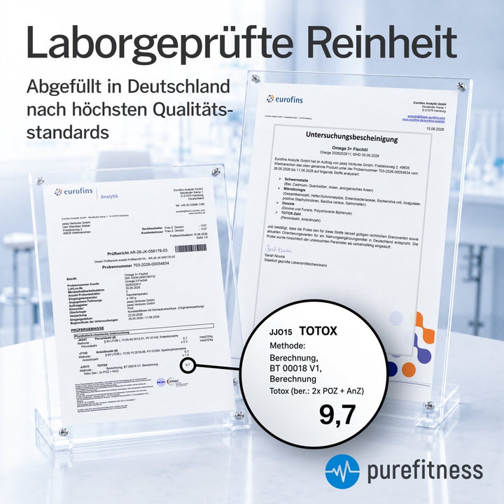Purefitness Omega 3 Fischöl Kapseln – 2000 mg Triglycerid Form | nuPurea