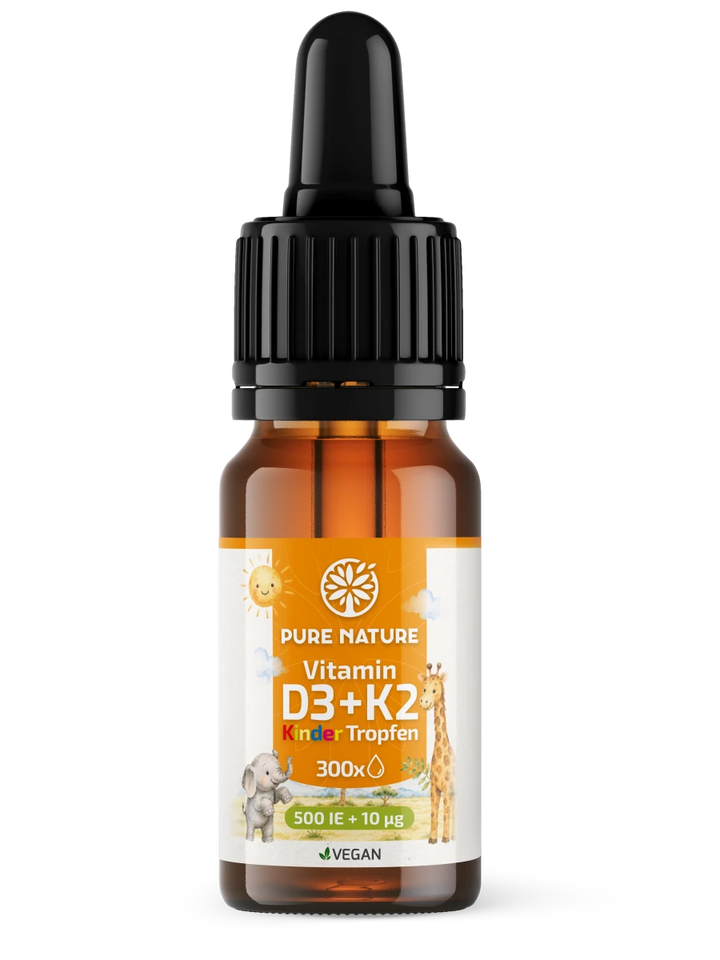 Pure Nature Kinder Vitamin D3 K2 Tropfen MCT-Öl - 500 I.E. | nuPurea