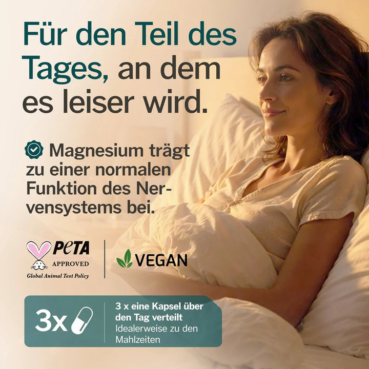 Pure Nature Magnesium Bisglycinat 240 Kapseln - Magnesium und normale Funktion des Nervensystems, Einnahme 3 Kapseln taeglich