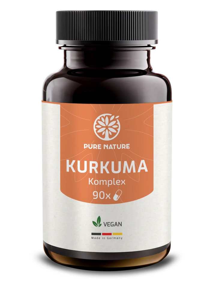 Pure Nature Kurkuma mit Piperin – 90 Kapseln (12.000 mg Komplex) - Purefitness Nutrition