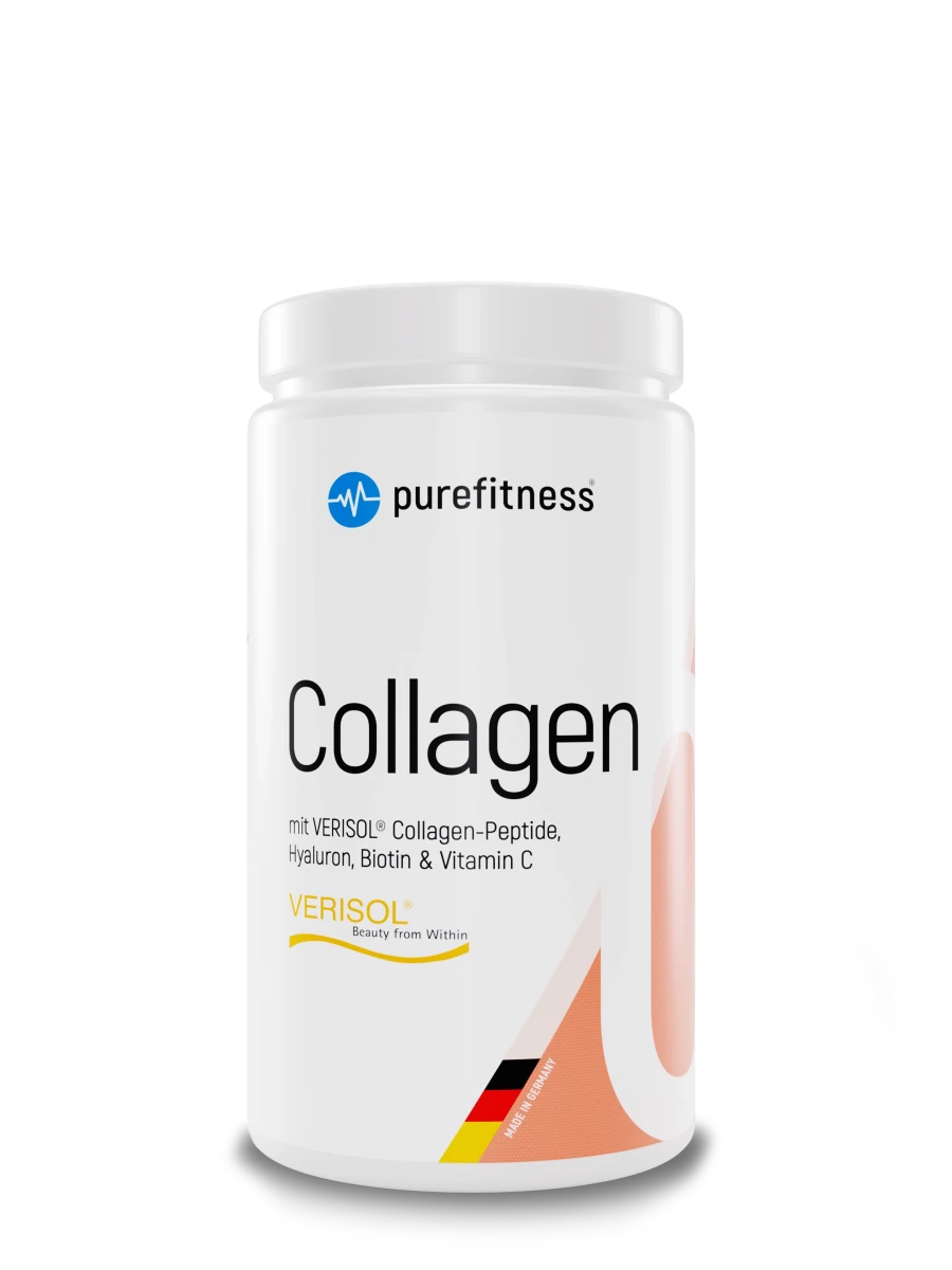 verisol kollagen peptide hyaluron biotin und vitamin c 450g frontansicht dose