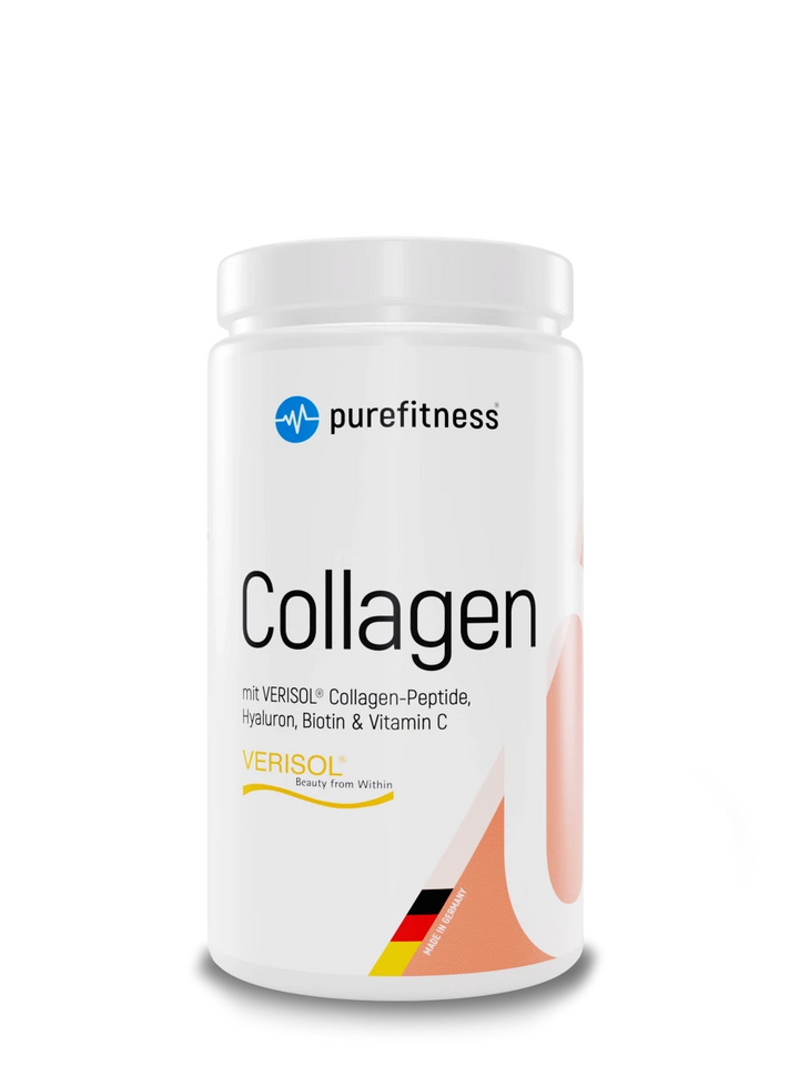 verisol kollagen peptide hyaluron biotin und vitamin c 450g frontansicht dose